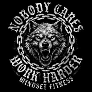 WORK HARDER WOLF - WOMEN'S FITTED T-SHIRT - $OMPBSZ$ Design